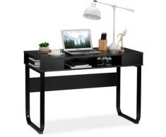 Relaxdays Scrivania, 3 Ripiani Aperti, Design Moderno, per Salotto & Cameretta, HLP:74,5 x 110 x 55