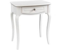 Tavolo perla con 1 cassetto, 60x40x72,5 cm bianco