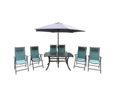 Set da Giardino Tavolo Sedie in Resina e Ombrellone Rio Set