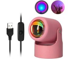 Proiettore usb Lampada a led Proiezione arcobaleno Lampade da tavolo o da parete a led Rotazione di