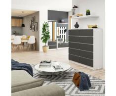 Mobile Ingresso Comò Cassettiera Moderna Credenza 10 Cassetti 120 x 121 x 40 - Colore: