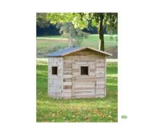 Casetta per bambini in Legno Impregnato PIPPI 140x100 cm - pavimento COMPRESO - Onlywood