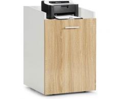 Supporto per Stampante con Ruote, Schedario Mobile con 2 Cassetti, Cassettiera Verticale con