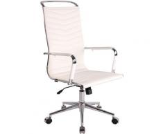 Sedia Ufficio Batley In Similpelle o vera pelle Bianco Similpelle