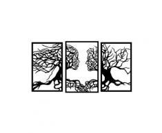 Decorazione da Parete Albero - Natura - Wall Art, Muro - da Soggiorno, Camera - Nero in Metallo, 40