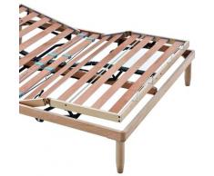EVERGREENWEB - Rete 1 Piazza e Mezza Elettrica 120x190 a Doghe in Legno ORTOPEDICA Alzata