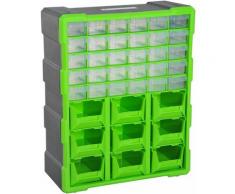 Durhand - Cassettiera Box per Accessori Minuteria Verde 38x16x47.5cm