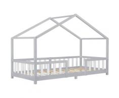 Nova - Lettino per bambini con sponde e barriere forma di casetta 90x200 cm vari colori colore :