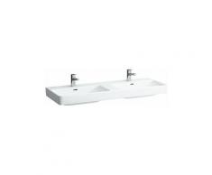 Laufen - PRO S Doppio lavabo, senza foro per rubinetto, con sfioratore, 1300x460, bianco,