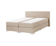 Letto boxspring in tessuto beige 160 x 200 cm PRESIDENT - Beige