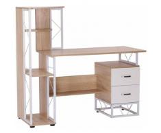 Homcom - Scrivania per Computer Ufficio Porta PC con Scaffale 133 x 55 x 123cm