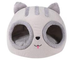 Cestino per gatti - coperta morbida e lavabile - a forma di testa di gatto - comoda cuccia per cani
