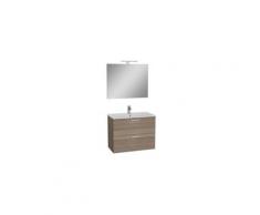 Composizione Bagno Mia 80X40Cm Cordoba Sospesa Con Lavabo E Specchio Con Lampada Led