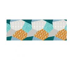 Set di 2 tappeti da cucina antiscivolo e lavabili ideali anche per cameretta Patchwork