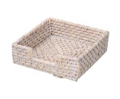 Portatovaglioli rattan algarve bianco quadro cm18x18h6
