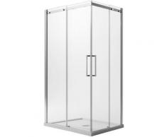 Box doccia vetro trasparente 8 mm con easyclean h 200 mod. Prime Corner 70x75 cm versione sinistra