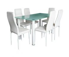 Set di tavolo e 6 sedie in bianco