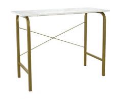 40 Scrivania Tavolo Per Ufficio Finto Marmo Ottone / Bianco VNF-00092 - Ottone/Bianco - Teamson Home