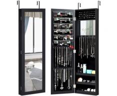 Armadietto per Gioielli Armadio Portagioie da Parete con Specchio e Porta con Chiusura Magnetica,