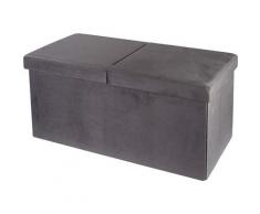 Baroni Home - Cassapanca Pieghevole. Contenitore Portaoggetti. Pouf Poggiapiedi Velluto 76x38x38 cm