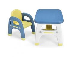 Set di Tavolo e Sedia per Bambini, Un Tavolo e Una Sediolina, Materiali Sicuri e Atossici,