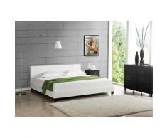 Letto Matrimoniale / Francese 140x200 cm Imbottito, Rivestimento in Similpelle, Incluso Rete a