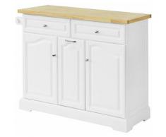 SoBuy Carrello da Cucina con Cassetti Cucina Mobile Credenza con Ruote 115 x46 x90 cm FKW100-WN