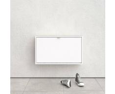 Scarpiera salvaspazio 42 cm Bianco opaco con una ribalta | Bianco
