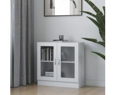 Armadietto con Vetrina Bianco 82,5x30,5x80 cm in Truciolato