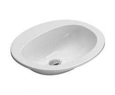 Lavabo in ceramica da incasso con foro per rubinetto Globo Arianna VA017BI | Bianco Lucido - Globo