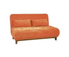 We Home - Divano Letto Apribile 2 Posti Basil con 2 Cuscini in Tessuto Arancione - Arancione
