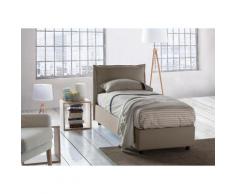 Talamo Italia Letto contenitore Singolo Veronica, Made in Italy, Testata e rivestimento in tessuto,