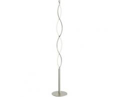 Lindby - Lampada LED da terra Auron di forma ondulata - nichel satinato, bianco