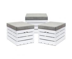 Grandbox - Panca contenitore in Legno 37x40x50 Sgabello con coperchio, imbottito, Cassapanca con