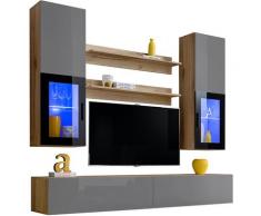 Extreme Furniture - Parete Attrezzata Sky, (LxAxP): 200 x ~195 x 41, Carcassa in Wotan Opaco,