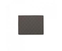 Italia, Testata in ecopelle a muro, Made in Italy, adatta a letto Singolo, cm 90x60, Tortora