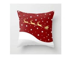 4 pezzi federe natalizie, 45 * 45 cm cotone e lino federe natalizie decorazioni federe per la casa