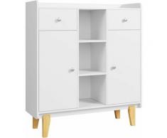 Credenza da Pranzo Cassettiera da Terra, Armadietto con 2 Cassetti 3 Ripiani e Doppia Porta, Mobili