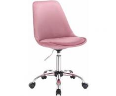 Sedia da Ufficio Scrivania Girevole in Velluto Altezza Regolabile Vari Colori colore: Rosa