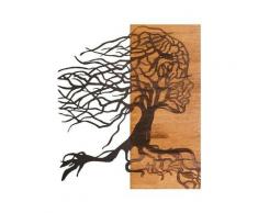 Homemania - Decorazione in Metallo e Legno Mujer - Wall Art Muro - per Camera, Soggiorno, Salotto,