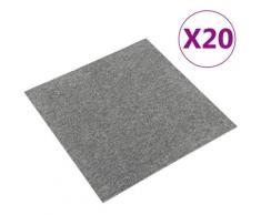 Quadrotte di Moquette 20 pz 5 m2 50x50 cm Grigie