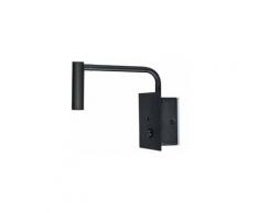 Applique Lampada Led Da Parete Hotel Per Lettura 3W 3000K Con Interruttore e Caricatore usb 5V 2A