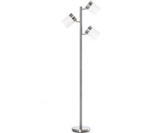 Lampada da Terra con Paralumi Regolabili in Vetro - Argento - Homcom