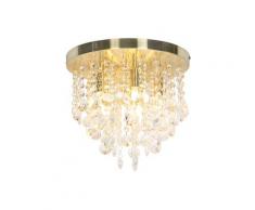 Qazqa - Lampada da soffitto medusa cl - Art déco - Vetro,Acciaio - Trasparente/Oro/Ottone - Tondo