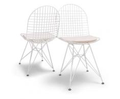 Copenaghen - Set di 2 sedie in metallo con design industrial. Set di 2 sedie da pranzo, ufficio,