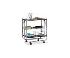 Carrello da Cucina Portavivande Pieghevole con Cestello 4 Ruote vari colori colore : NERO