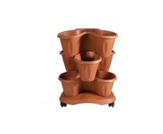 Vaso trifoglio c/sottovaso terracotta 30015