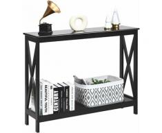 Tavolo da Bar Cucina Bancone per Casa, Tavolo Pranzo da Parete, Rustico 100x30x80cm (2 Ripiani,
