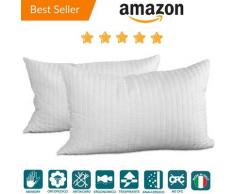 EVERGREENWEB - Coppia Cuscini 60x60 in Memory Foam da Letto o Arredo Divano Alti 15 cm, 2 Guanciali