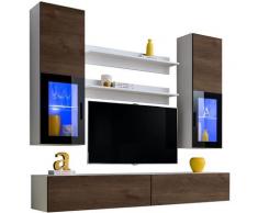 Extreme Furniture - Parete Attrezzata Sky, (LxAxP): 200 x ~195 x 41, Carcassa in Bianco Opaco,